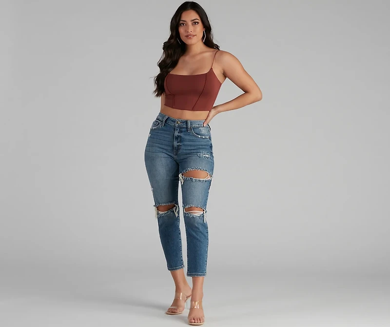 You're Not Basic Seam Crop Top
