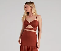 Let's Get Together Twist Crop Top