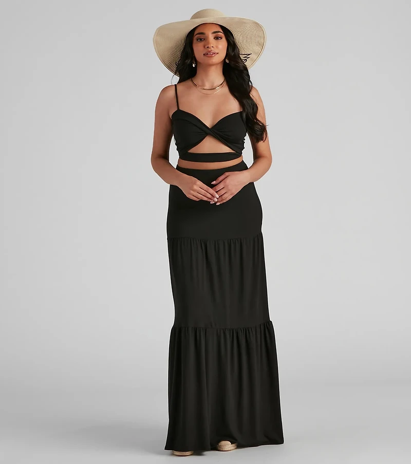 Let's Get Together Twist Crop Top