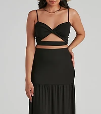 Let's Get Together Twist Crop Top