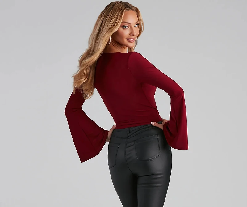 Wrapped Chic Bell Sleeve Top