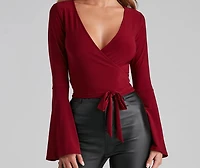 Wrapped Chic Bell Sleeve Top