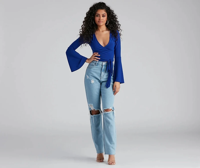 Wrapped Chic Bell Sleeve Top