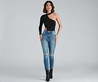 Sultry Cutouts Fitted Bodysuit