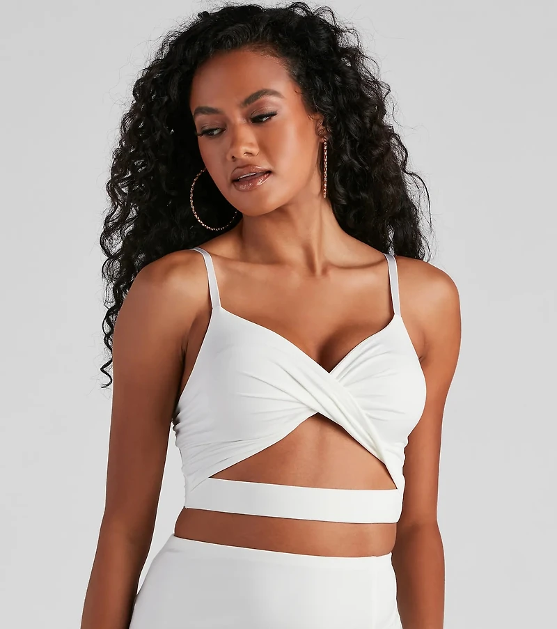 Staycation Twist Banded Crop Top