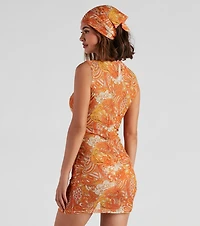 Retro Getaway Mesh Mini Dress