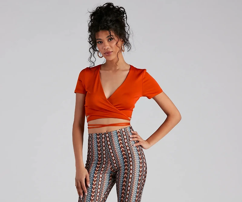Pretty Ties V-Neck Wrap Top