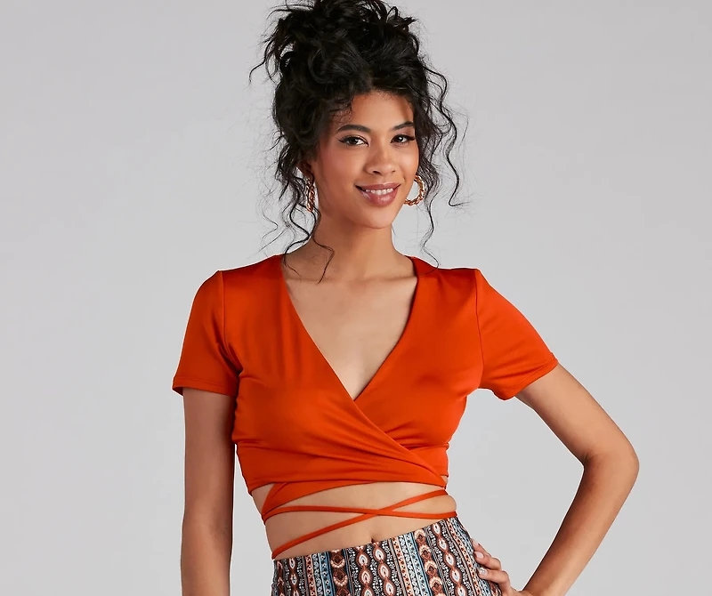 Pretty Ties V-Neck Wrap Top