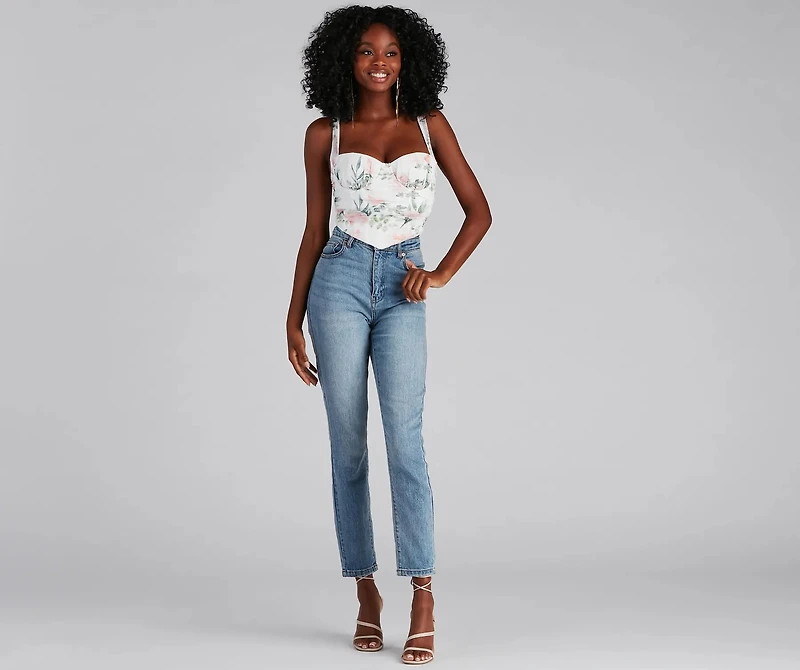 Garden Party Floral Mesh Corset