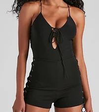 Lace-Up Chic Sleeveless Bodysuit
