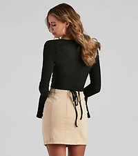 Go With The Flow Wrap Crop Top
