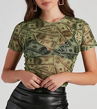 Got Greens Mesh Money Print Tee