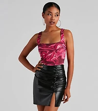 A Little Swirl Square Neck Bustier