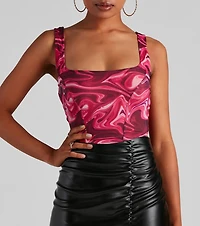 A Little Swirl Square Neck Bustier