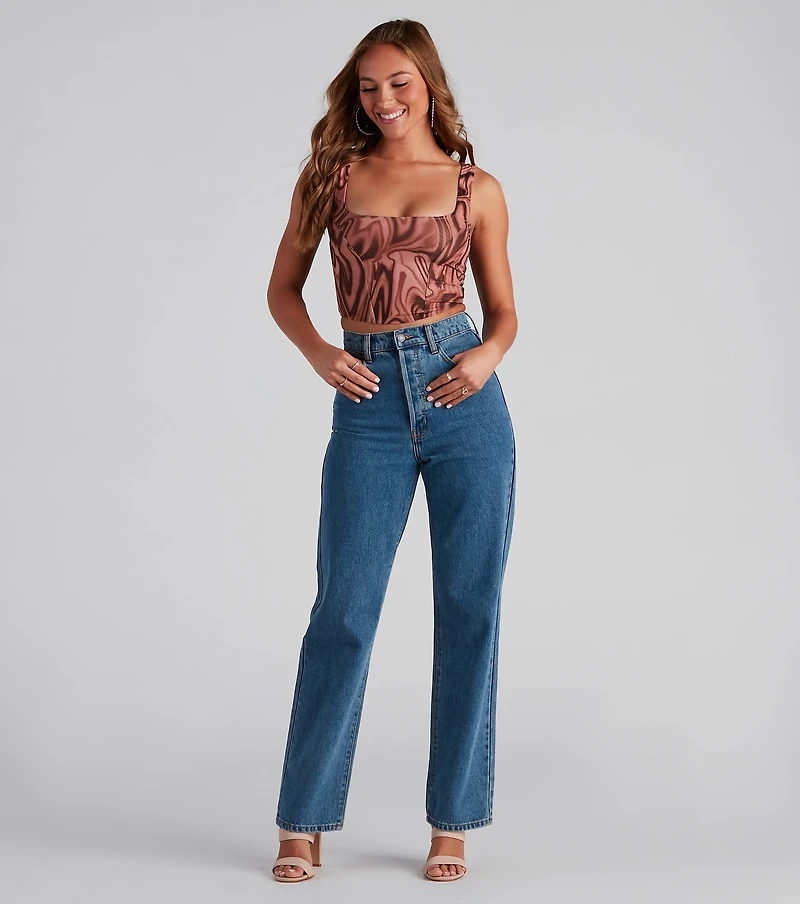 A Little Swirl Square Neck Bustier