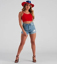 Walk Away Lace-Up Crop Top