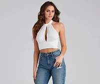 Key Essential Halter Crop Top