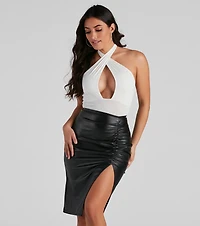 A Total Vibe Halter Bodysuit