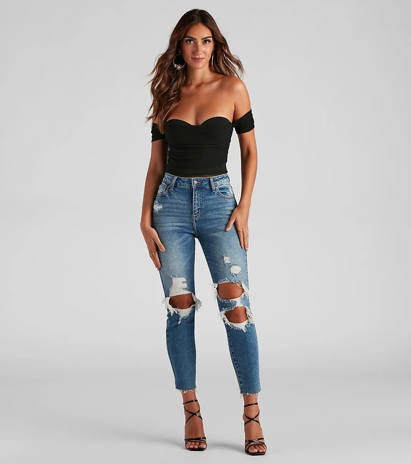 Another Date Mesh Bustier Bodysuit