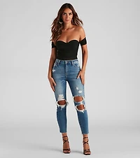 Another Date Mesh Bustier Bodysuit