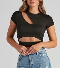 Slash Of Style Cutout Crop Top