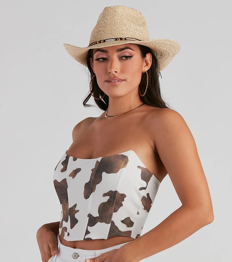 Rodeo's Town Cow Print Bustier