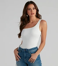 Simply Elevated One-Shoulder Bodysuit
