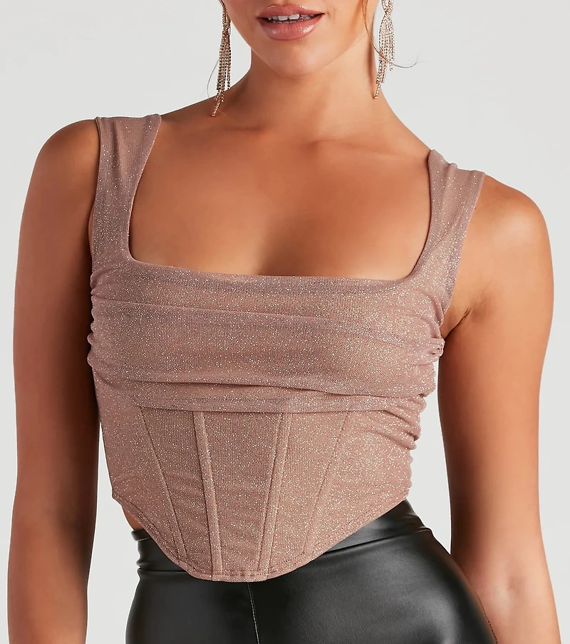 Dream Glitter Mesh Bustier
