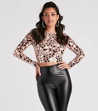 My Reflection Mirror Mesh Crop Top