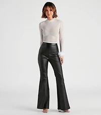 Angelic Babe Mesh Feather Top