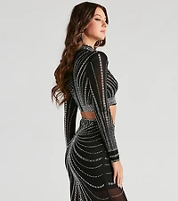Wrapped Rhinestone Crop Top