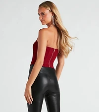 Hot Stuff Strapless Mesh Bustier