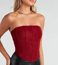 Hot Stuff Strapless Mesh Bustier