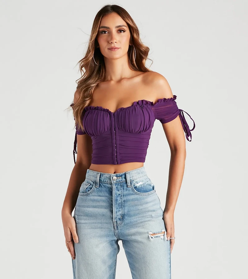 Hooked Ruched Crop Top