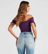 Hooked Ruched Crop Top