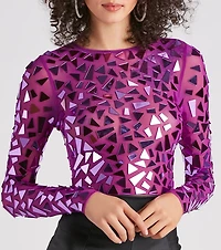 My Reflection Mirror Mesh Crop Top
