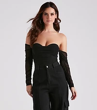 Going Anywhere Mesh Corset Bodysuit