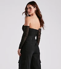 Going Anywhere Mesh Corset Bodysuit