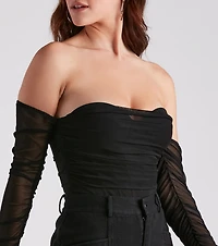 Going Anywhere Mesh Corset Bodysuit