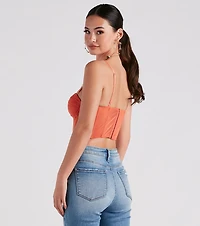 Sweet Affection Ruched Crop Bustier