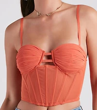 Sweet Affection Ruched Crop Bustier