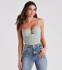 Sweet Affection Ruched Crop Bustier