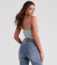 Sweet Affection Ruched Crop Bustier