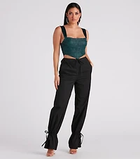 Awestruck Satin Glitter Bustier