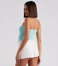 Hot Stuff Strapless Mesh Bustier