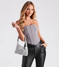 Hot Stuff Strapless Mesh Bustier