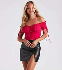 Hooked Ruched Crop Top