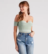 Another Date Mesh Bustier Bodysuit