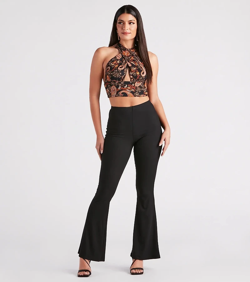 Pretty Paisley Convertible Crop Top
