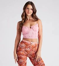 Social Butterfly Mesh Corset Top